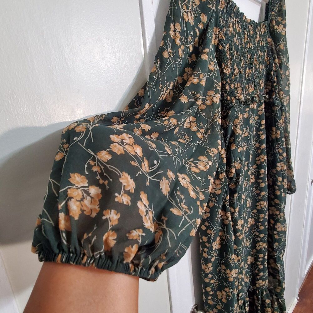 ChicoSoul Floral Maxi Dress With a Square Neckline Long Sleeves Sz 2X SKU#A-133 - Picture 16 of 16